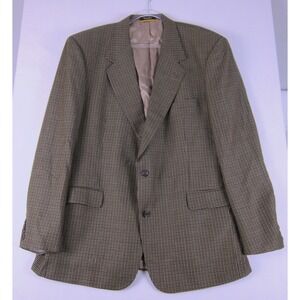 Bill Blass Lord & Taylor Black Label Houndstooth 2 Button Blazer Sport Coat 48L